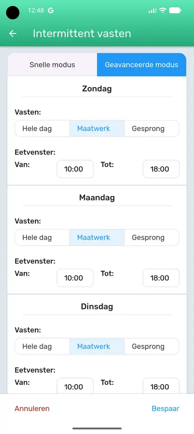 Geavanceerde modus